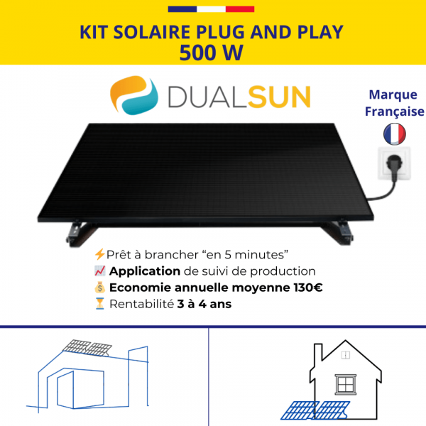 panneau solaire plug and play _ Dual Sun 500 w