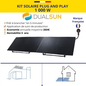 Kit panneau solaire Plug and Play Dual Sun 1000W