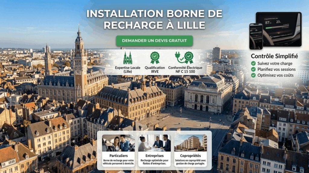 Installation Borne de Recharge Lille 